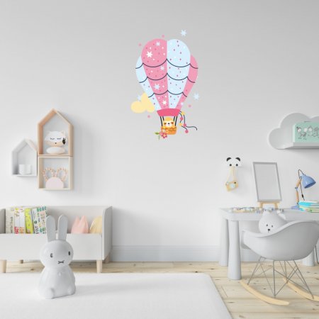 Αυτοκόλλητο τοίχου - Αερόστατο με ζωάκια 3