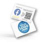 Nfc tap or scan κάρτα αξιολογήσεων Facebook με NFC και QR Code με το logo σας