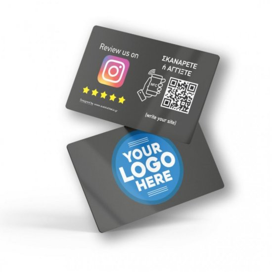 Nfc tap or scan desktop Instagram reviews stand with NFC and QR Code