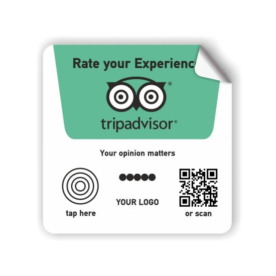 Nfc Tap Or scan QR Code Tripadvisor reviews sticker