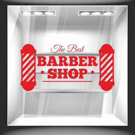 Αυτοκόλλητο βιτρίνας - Best barber shop